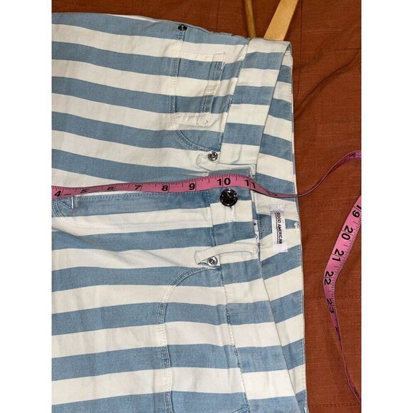 Good American Good Legs Crop Blue/White Stripe Skinny Jeans 12/31 Womens - Picture 7 of 10